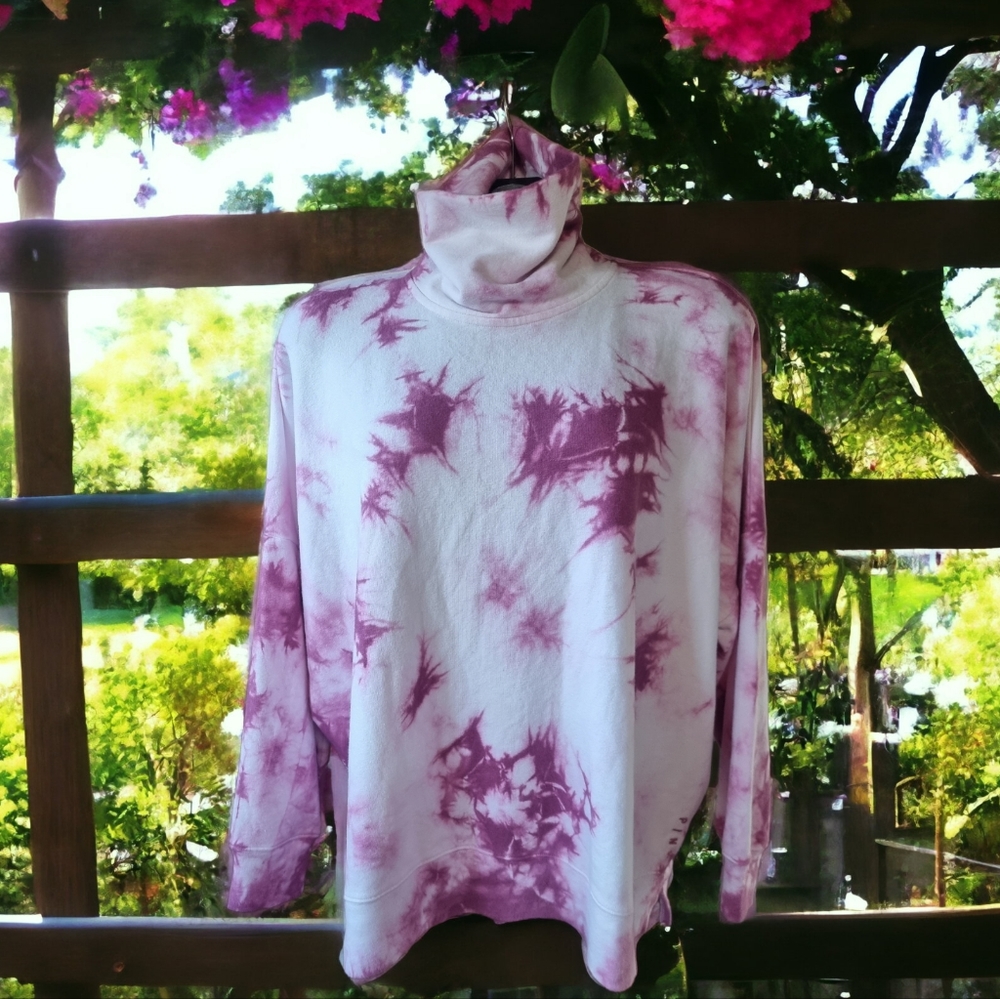 Victoria's Secret PINK Tie Dye Oversized Turtleneck Sweater NWT